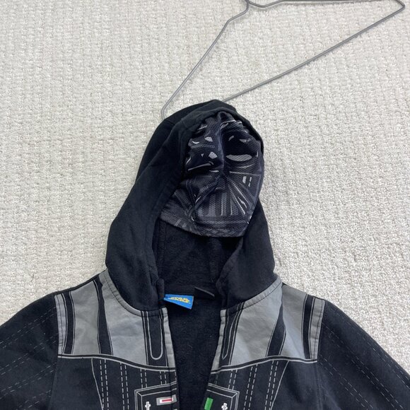 VTG Star Wars Hoodie Boys Sz 3 Black Darth Vader Zip Up Graphic Lucasfilm - Picture 12 of 15